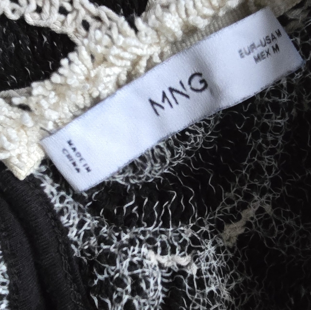 Crochet Fringe Tank Top - Black & Cream - Picture 9 of 14